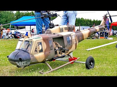 HUGE RC BELL UH-1D / SCALE MODE ELECTRIC HELICOPTER / FLIGHT DEMONSTRATION !!!