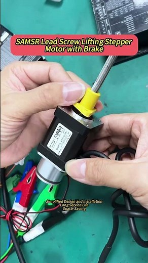 SAMSR Lead Screw Lifting Stepper Motor with Brake #stepper_motor #screwmotor #steppermotor #screw