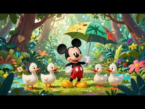 “Mickey Mouse and Five Ducks Jungle Umbrella Adventure”: