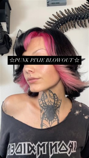 ☆ kace ☆ on Instagram: "pink punk pixie blowout for alt baddies who loves fairies while feeling rebel and ethereal !!!! #hair #haircut #hairtutorial #alternative #altgirl"