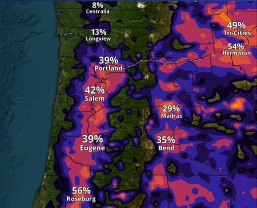 Check this Oregon weather map to see probability of 110-degree temps in your area on Saturday