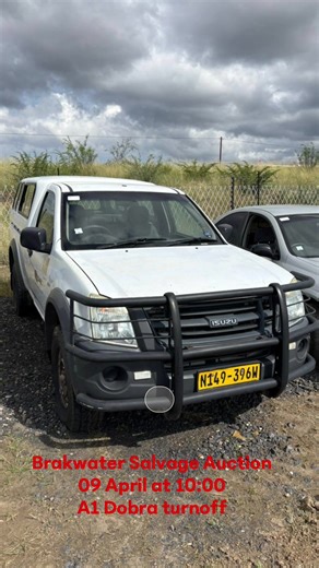 🚧 Brakwater Salvage Auction 🚗🔥 Big deals loading… don’t miss this one! 📍 A1 Dobra Turnoff (next to Ingo Storage), Brakwater 👀 Viewing: 07–08 April | 09:00 – 16:00 🔨 Auction: 09 April at 10:00 💻 Bid on-site or online at www.aucornamibia.com 💰 Deposit: N$10,000 required Come secure your next bargain! #AucorNamibia #Brakwater #SalvageAuction #WindhoekAuctions #NamibiaDeals