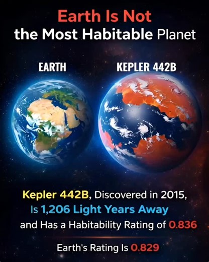Earth May Not Be the Most Habitable Planet Kepler-442b is an exoplanet discovered in 2015, located about 1,206 light-years away. Based on scientific models, it has a habitability score slightly higher than Earth, considering factors like size, temperature, and its star’s energy output. Scientists study such planets to better understand what makes a world potentially life-friendly beyond our solar system. #SpaceFacts #Exoplanets #AstronomyScience #NewYorkScience #NASAExplores | Nadeem Afroz