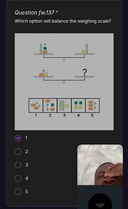 Which option will balance the weighing scale?[Image shows a b... | Filo