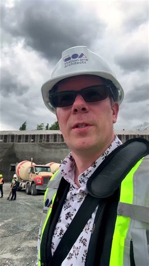 Shotcrete retaining wall installation at Burke Mountain Secondary School #Shotcrete #Construction