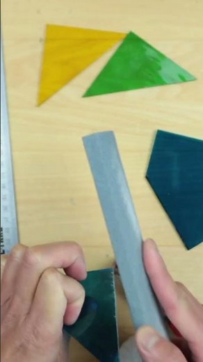 Simple stained glass pinwheel - beginner glass cutting project