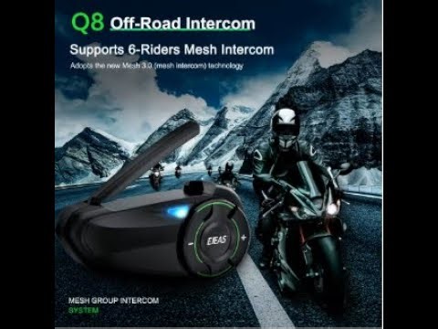 EJEAS Q8 Bluetooth 5 1 Motorcycle Helmet Headset Intercom, with EUC Remote Walkie Talkie!