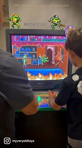 TMNT - Teenage Mutant Ninja Turtles was one of the best co-op arcade games from the 90s. I spent my Sunday night playing with my 7yo boy and it was so good! Love the experience of playing retro games with my kids. #retro #arcade #homearcade #retroarch #openemu #tmnt #ninjaturtles #nes #sega #konami | My Very Old Toys