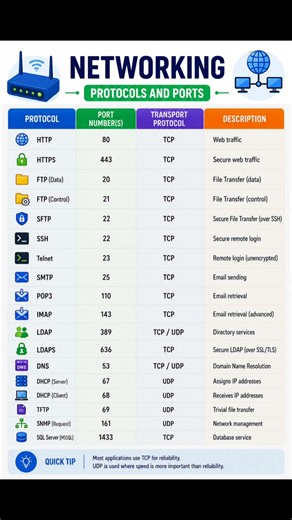 Networking Protocols & Ports