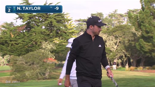 Nick Taylor slides in short birdie putt at AT\u0026T Pebble Beach