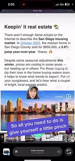 How to adjust your size on a green screen filter. Green screen tip… when you are making a reel, you can pinch yourself on your green screen also you can move yourself around on the screen too. #g#greenscreenG#GreenScreenTipsG#GreenScreenReelr#reeltipr#reeltipsi#instagramreelsi#instagramreeltipsi#instatipsi#igtips ##instagramtipsandtricks#tipsandtricks