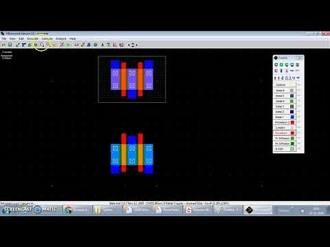 Two input NOR gate layout design using Microwind