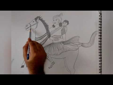 How to Draw Rani Lakshmi Bai | Step by Step Drawing for Beginners