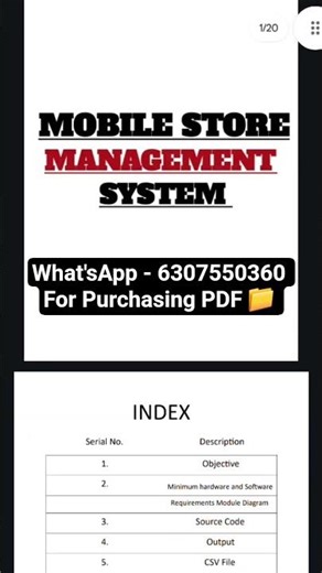IP Project File || CLASS 12th [2025-26] || MOBILE STORE MGT SYSTEM