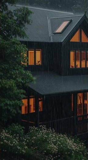 Relaxing heavy rain sounds on tin roof, with thunder, feel peaceful? #rain #sleep #weather #nature