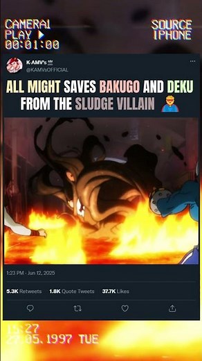 ALL MIGHT SAVES BAKUGO AND DEKU FROM THE SLUDGE VILLAIN 🦸 | #anime #animeedit #myheroacademia