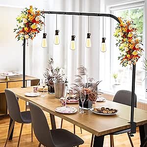 Over The Table Rod Stand with Clamps, 5.3x8.7FT Adjustable Table Arch Stand with Storage Bag, Suitable for Wedding Birthday Party Christmas Baby Shower Decoration