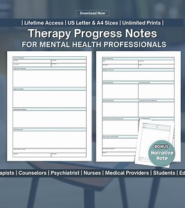 Therapy Progress Note Templates – Fillable Counseling Session Forms (PDF Download) - Etsy Australia