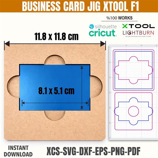 Xtool F1 Business Card Jig | Laser Engraving Template (digital Download - Etsy