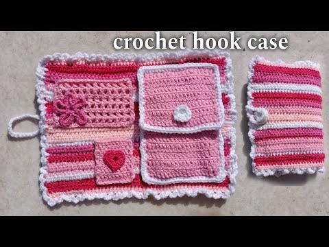 Crochet hook case tutorial /how to crochet stationery for beginners