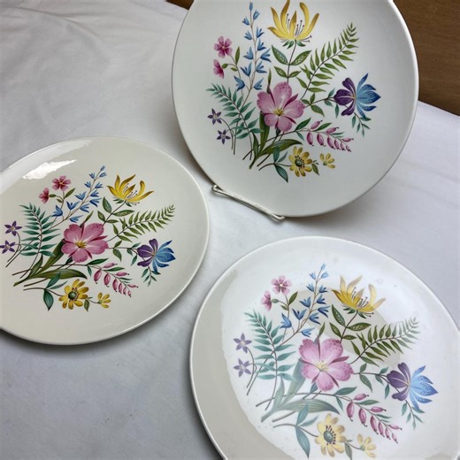 Edwin Knowles Scandia X4020 SET of 4 - Dinner Plates - Colorful Floral - Etsy