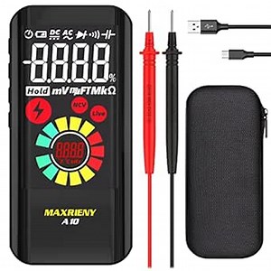 Digital Multimeter Rechargeable Smart Multimeter Color LCD 3 Results Display 6000 Counts Auto-Ranging Ohmmeter Capacitance Diode Resistance Hz Duty Cycle NCV Live Check Voltage Tester