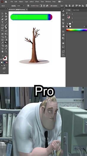 Color full tree design in illustrator