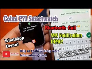 Colmi P71 Smartwatch -Bluetooth Call Function, SMS Message, App Message Notification Demo