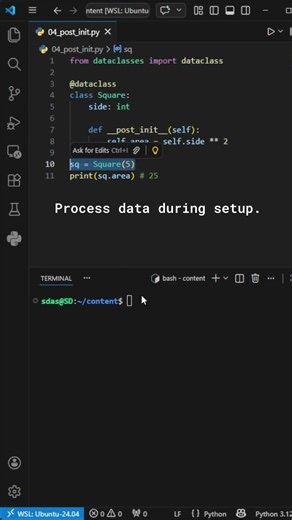 Post-Init Logic – #91 Python Dataclasses Tip