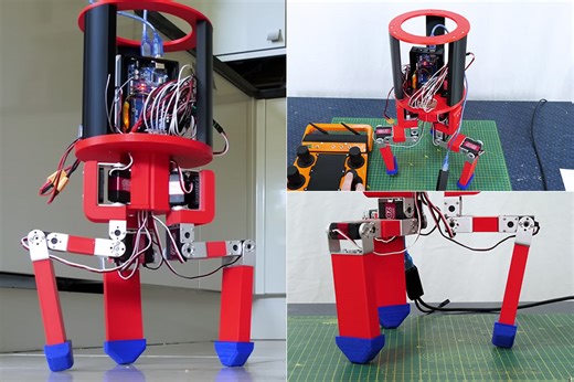 Inventor James Bruton Creates 3D-Printed Alien Tripod Robot That Attempts to Walk