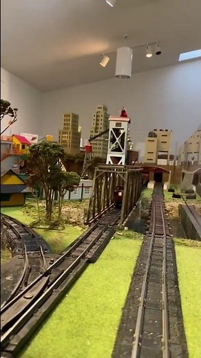 American Flyer 336 Challenger Locomotive Crossing Bridge