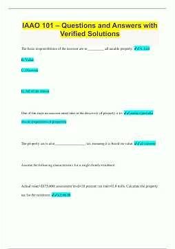 IAAO 101 Questions and Answers with Verified Solutions653