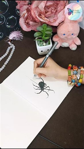 Mesmerizing spider web drawing | Aesthetic ink art 🎨 #art #trending #shorts #sketch