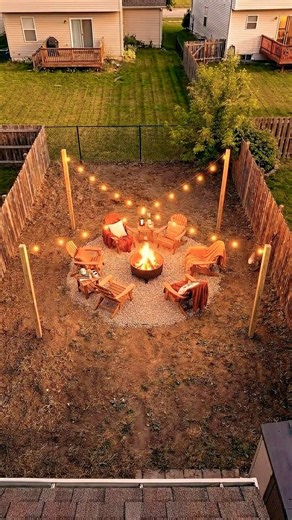 From Empty Space to a Cozy Gravel Fire Pit Garden #garden #reels #satisfying