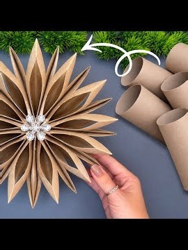 ❄️ 3D Snowflake from Toilet Paper Rolls | Easy Christmas Decor DIY