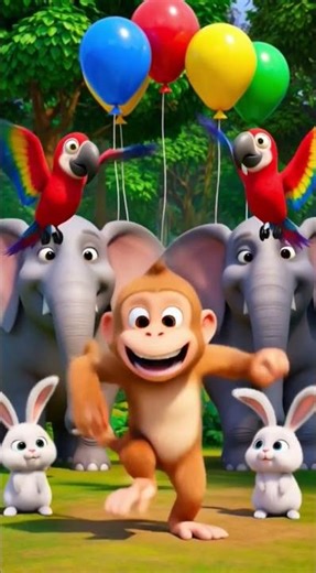 Happy Monkey Jump Song 🐵 Monkey Dance Nursery Rhyme Fun Kids Songs