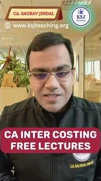 CA Inter Costing Free Lectures #shorts #cainterfreeclasses