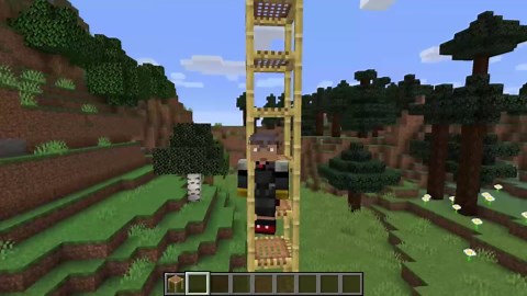 Minecraft 1.14 scaffolding block mechanic tips and tricks