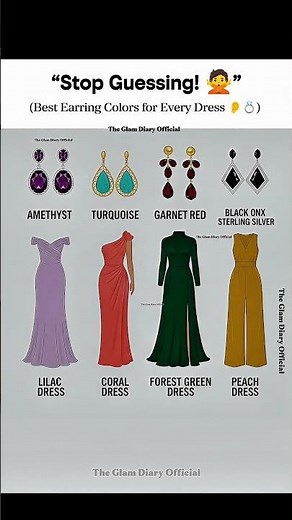 How to Match Earrings with Dress Colors👂💍_Complete Style Guide #ootd #fashionaccessories#stylingtips
