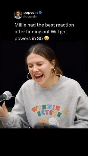 Millie Bobby Brown had the best reaction after finding out Will gets powers in stranger things 5 🥹