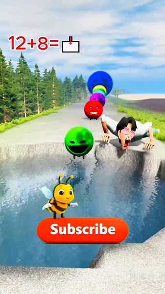 😊WHO can find the answer? Crazy Colorfull Cars vs Deep Water Pit🌊 #28 #funny #new #beamng