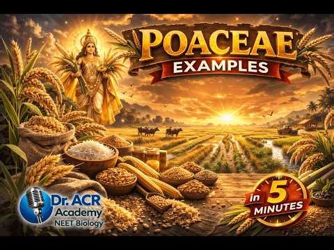 POACEAE EXAMPLES in 5 Minutes | NEET 2026 Biology