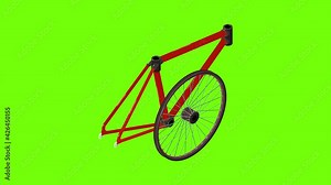 Bike equipment icon animation cartoon best object on green screen background