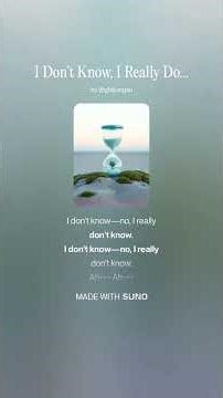 I Don’t Know, I Really Don’t Know