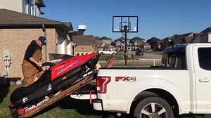 Easy snowmobile ramp into pickup truck | Snowy Range Snowmobile Club