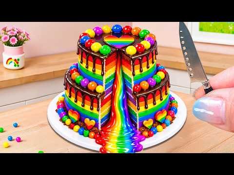 Amazing Rainbow Chocolate Drip Cake 🌈 Best Of Mini Rainbow Cake Decorating Tutorials 🍉Mini Wonderful