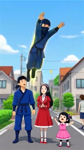 "Color Changing Ninja Jump in 4K!""Super Ninja Dad & Adventure Kid – Anime Family Story"