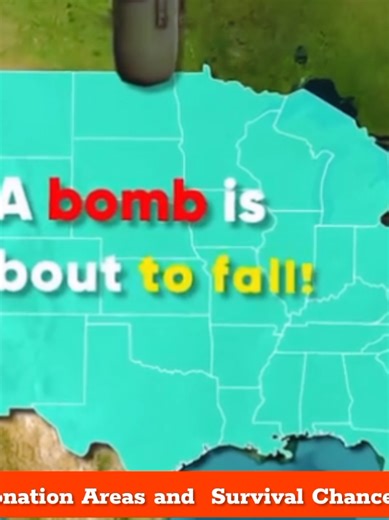 All the Detonation Areas and Survival Chances are fictitious, educational video for USA citizen ⭐ #unitedstates #states #map #bomb #fypシ