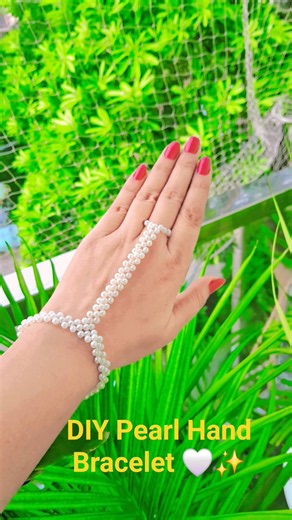 DIY Pearl Hand Bracelet 🤍✨ | Easy & Beautiful Handmade Jewellery#viral #trending #shorts
