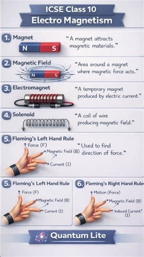 ICSE Class 10 Physics | Electromagnetism Basics Explained in 3D | Magnetism | Quantum Lite |
